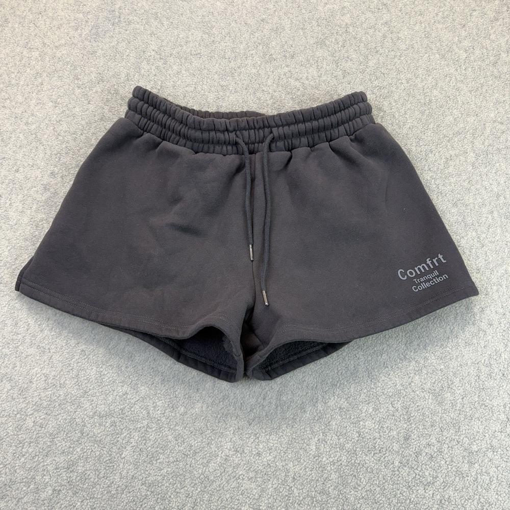 Comfrt Tranquil Collection Sweat Shorts Womens M Black Lounge Athletic